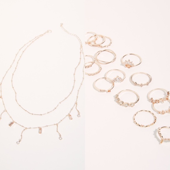 Free People Jewelry - Free People Reign Necklace and Mega Ring Set